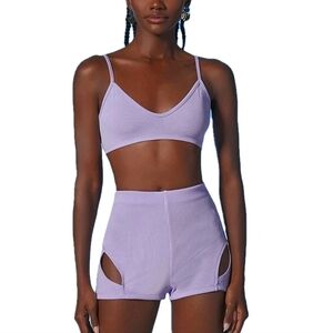 NEW SET LAVENDER PURPLE CUTOUT CO ORD SET